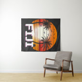 Fiji Vintag Palm Trees Summer Beach Wandteppich (Beispiel (Horizontal))