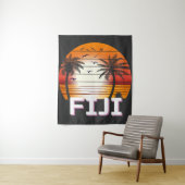 Fiji Vintag Palm Trees Summer Beach Wandteppich (Beispiel)