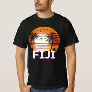Fiji Vintage Palmen Sommer Strand T-Shirt