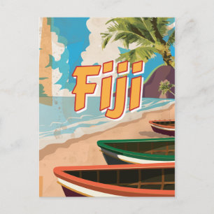 Fiji Vintage Reiseplakat Postkarte