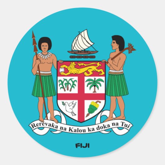 Fiji-Wappen-Rundsticker Runder Aufkleber (Vorderseite)