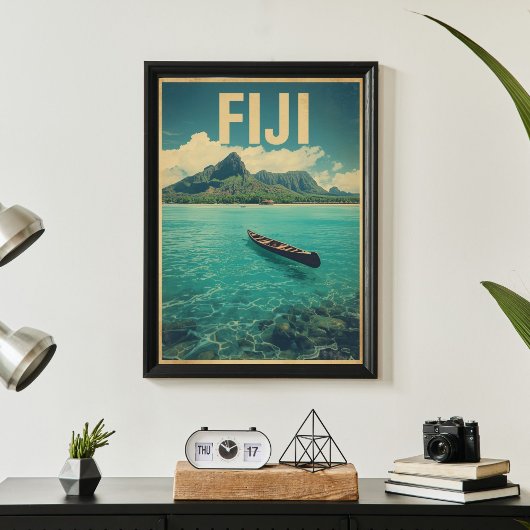 Fiji Waters – Retro-Ozean-Entspannung Reise  Poster