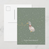 Fijne Feestdagen Kerstmis Schattige Eend Kaart Postkarte (Vorne/Hinten)