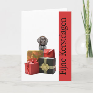 Fijne kerst deutscher kurzhaariger Zeiger Chistmas Feiertagskarte