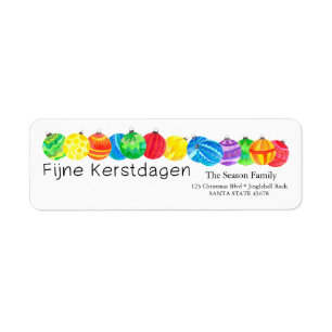 Fijne Kerstdagen handbemaltes Wasserfarbenetikett