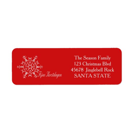 Fijne kerstdagen Holiday Address Label (Vorne)