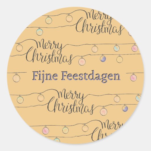 Fijne Kerstdagen kerst sticker (Vorderseite)