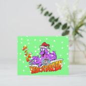 Fijne Kerstdagen Octopus Briefkaart Postkarte (Stehend Vorderseite)