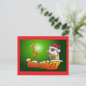 Fijne Kerstdagen Stokstaarte Groene Briefkaart Postkarte (Stehend Vorderseite)