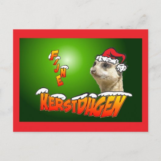 Fijne Kerstdagen Stokstaarte Groene Briefkaart Postkarte (Vorderseite)
