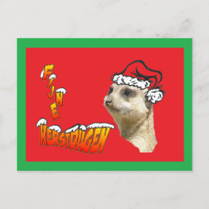 Fijne Kerstdagen Stokstaartje Kerstman Briefkaart Postkarte