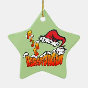 Fijne Kerstdagen trifft Kerstmuts Ster Ornament