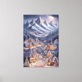 Fijne Kerstfeest Winter Wonderland Greeting Card  Leinwanddruck