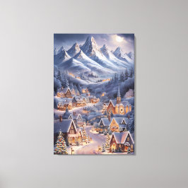 Fijne Kerstfeest Winter Wonderland Greeting Card  Leinwanddruck