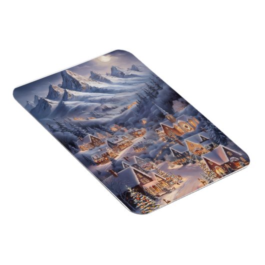 Fijne Kerstfeest Winter Wonderland Greeting Card Magnet (Rechte Seite)