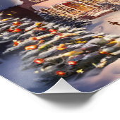 Fijne Kerstfeest Winter Wonderland Greeting Card Poster (Ecke)