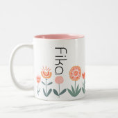 Fika Blume Kaffeepause Zweifarbige Tasse (Links)