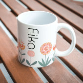 Fika Blume Kaffeepause Zweifarbige Tasse