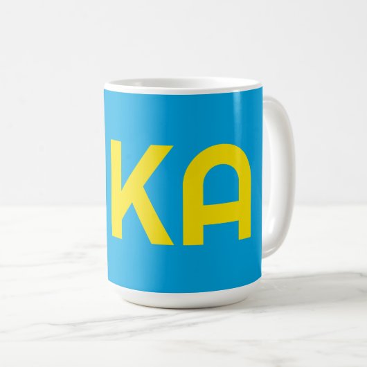 FIKA Bold Yellow and Blue Kaffeetasse (VorderseiteRechts)