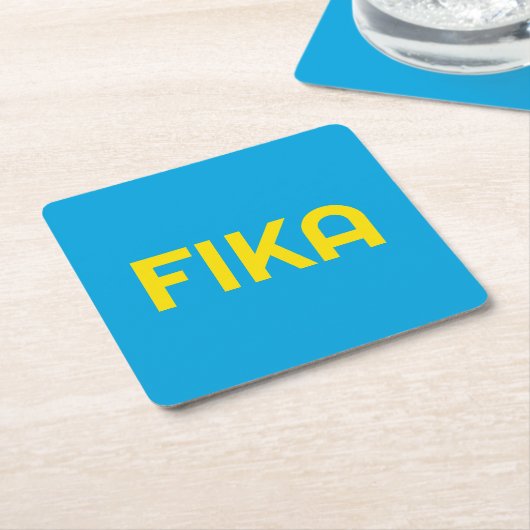FIKA Bold Yellow and Blue Rechteckiger Pappuntersetzer (angewinkelt)