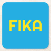 FIKA Bold Yellow and Blue Rechteckiger Pappuntersetzer (Vorderseite)