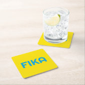 FIKA Bold Yellow and Blue Rechteckiger Pappuntersetzer (Vor Ort)