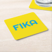 FIKA Bold Yellow and Blue Rechteckiger Pappuntersetzer (angewinkelt)