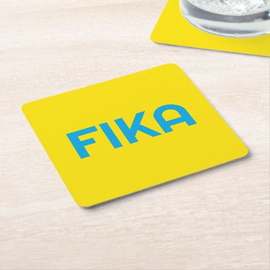 FIKA Bold Yellow and Blue Rechteckiger Pappuntersetzer (angewinkelt)