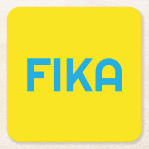 FIKA Bold Yellow and Blue Rechteckiger Pappuntersetzer