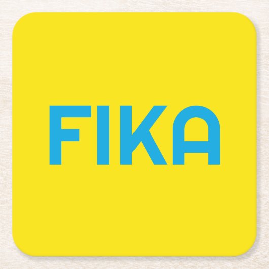 FIKA Bold Yellow and Blue Rechteckiger Pappuntersetzer (Vorderseite)