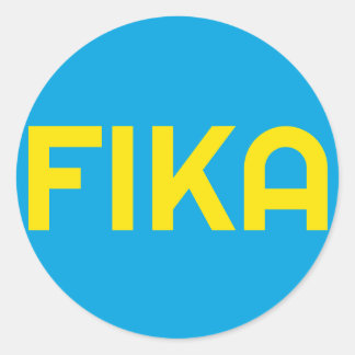 FIKA Bold Yellow and Blue Runder Aufkleber