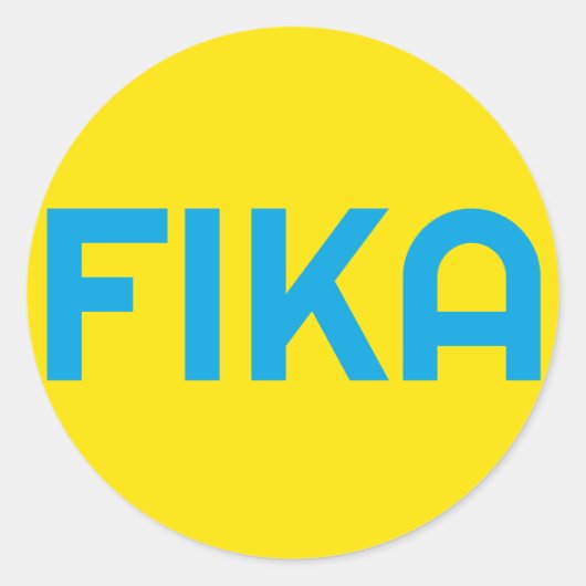 FIKA Bold Yellow and Blue Runder Aufkleber (Vorderseite)