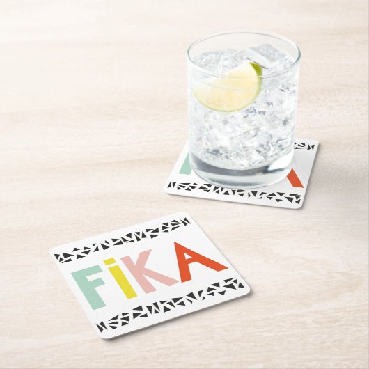 Fika Colors Black Rechteckiger Pappuntersetzer (Vor Ort)