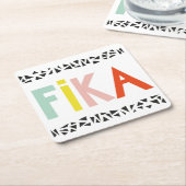 Fika Colors Black Rechteckiger Pappuntersetzer (angewinkelt)