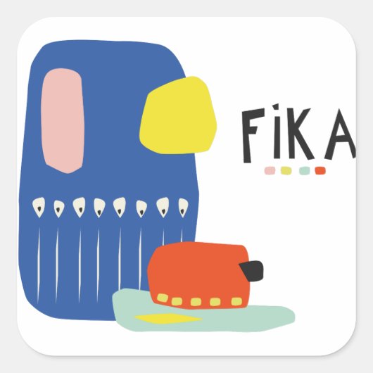 Fika Déco Square Sticker (Vorderseite)