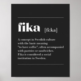 Fika definiert Kaffeepause aus Schweden T-Shi Poster