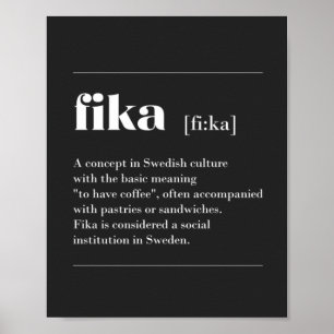 Fika definiert Kaffeepause aus Schweden T-Shi Poster