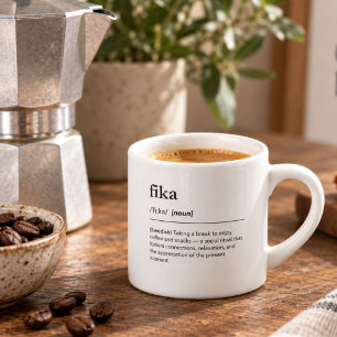 Fika Definition schwedischer Kaffee brechen modern Espressotasse