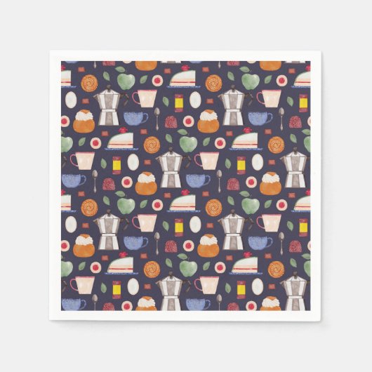 Fika (Eclipse) - Wasserfarbmuster Serviette (Vorderseite)