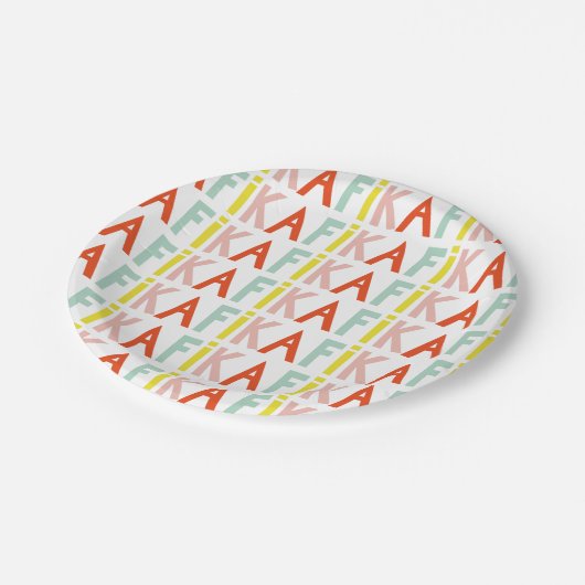 Fika-Farbpapier Pappteller (Schrägansicht)