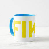 FIKA Fett Gelb und Blau Tasse (Vorderseite Links)