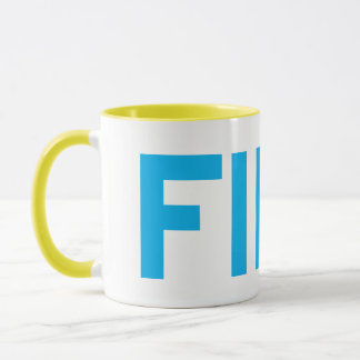FIKA Fett Gelb und Blau Tasse