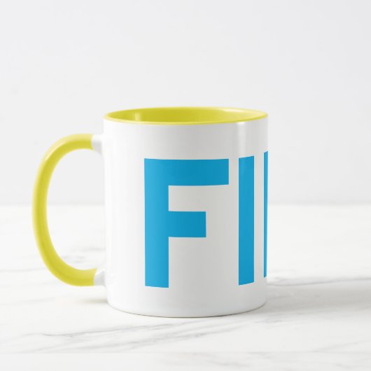 FIKA Fett Gelb und Blau Tasse (Links)