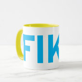 FIKA Fett Gelb und Blau Tasse (Vorderseite Links)