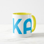 FIKA Fett Gelb und Blau Tasse (VorderseiteRechts)