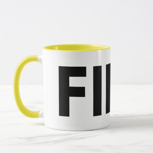 FIKA Fett Gelbe, Schwarz-Weiß-Tasse Tasse (Links)