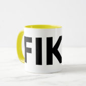 FIKA Fett Gelbe, Schwarz-Weiß-Tasse Tasse (Vorderseite Links)