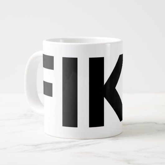 FIKA Fett Schwarz-Weiß-Tasse Jumbo-Tasse (Vorderseite Links)