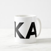 FIKA Fett Schwarz-Weiß-Tasse Kaffeetasse (VorderseiteRechts)