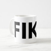 FIKA Fett Schwarz-Weiß-Tasse Kaffeetasse (Vorderseite Links)